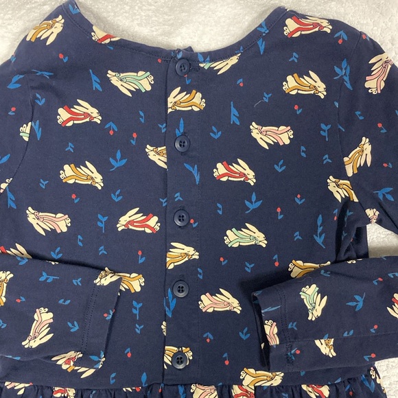 Hanna Andersson 140 US 10 Elisabet / Elisabeth Dress Navy Bunny Bunnies - Picture 5 of 7